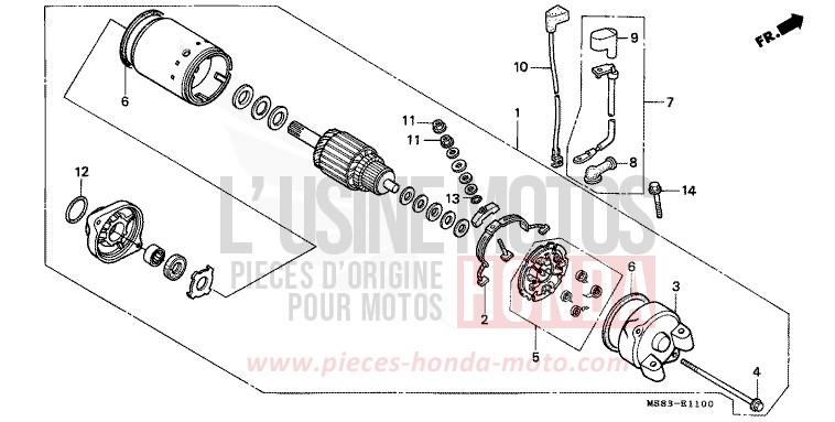 ANLASSER von Africa Twin SHASTA WHITE (NH138H) von 1988